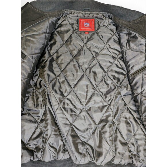 Vintage Oakland LA Raiders Mens 2XL Suede Leather Varsity Jacket Black Insulated - Picture 4 of 14